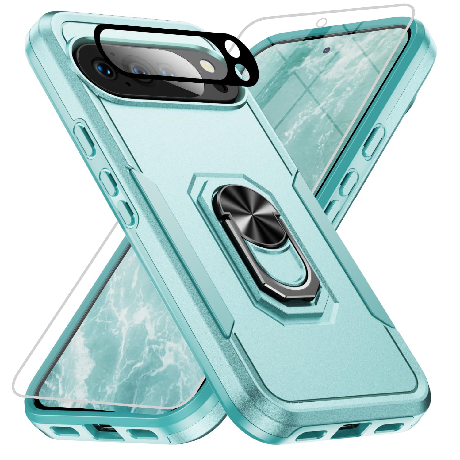 Photo 1 of Bonkier for Google Pixel 10 Pro XL Case [15 FT Military Grade Drop Protection] with Screen Protector & Lens Protector Heavy-Duty Shockproof Kickstand Case for Pixel 10 Pro XL Green