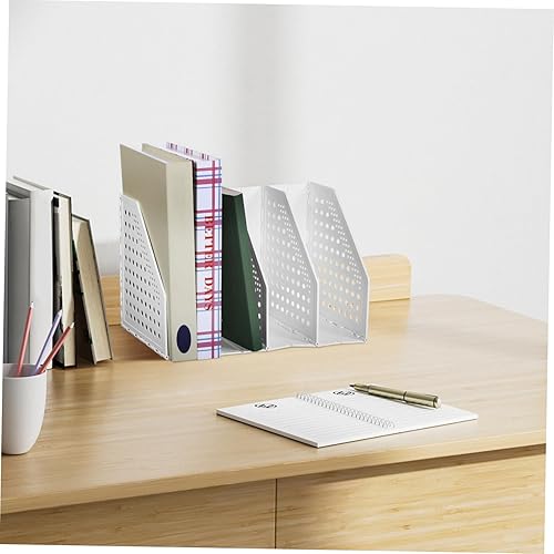 Miniatura 2 de Uonlytech Organizador de archivos de escritorio, soporte para revistas, plástico resistente, organización de oficina, estantería de escritorio
