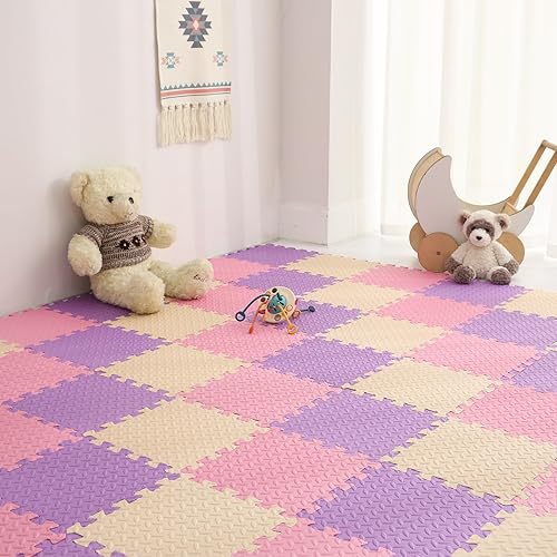 Miniatura 9 de Tamiplay 16 alfombrillas de espuma para niños, 12 x 12 pulgadas, tapete de juego de espuma EVA de 0.4 pulgadas de grosor, tapete cuadrado