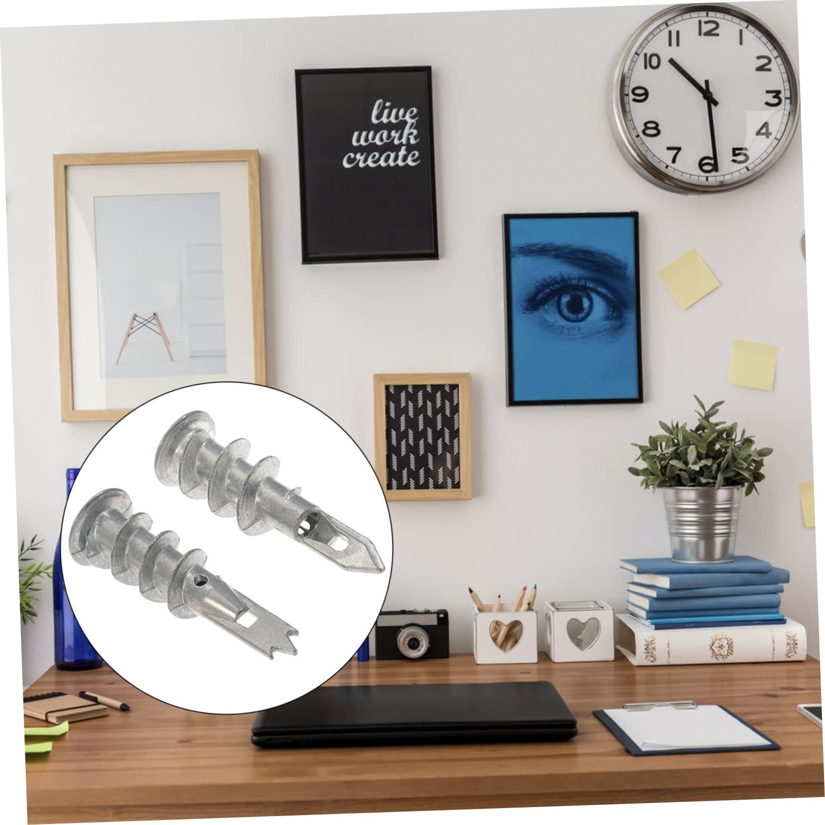 ULTECHNOVO 100piezas Tacos De Pared Autoperforantes De Zinc Anclajes Para Capacidad De Carga Alta y Fijación Segura Para Paredes De Yeso