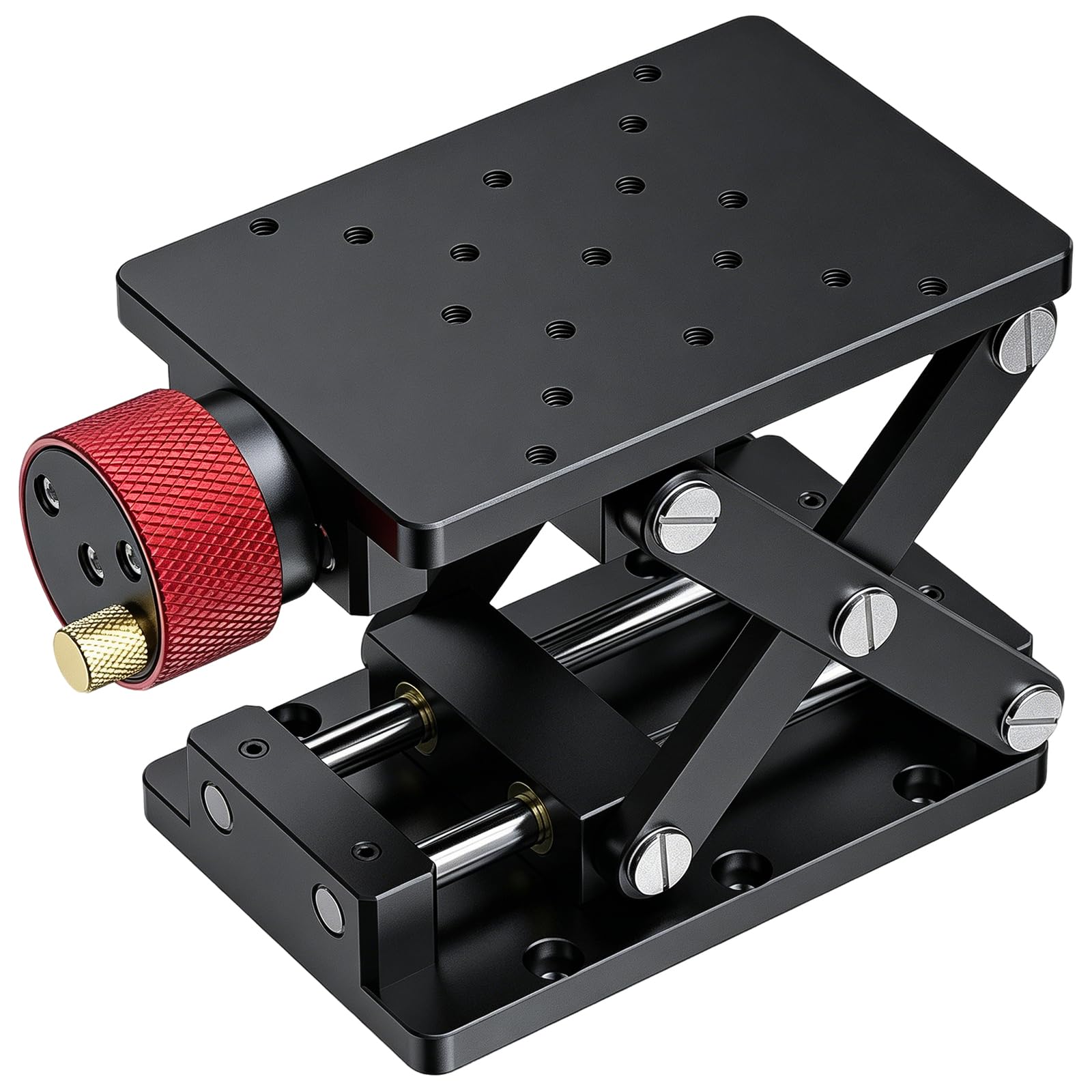 HKFGSHOP Manual Lab Jack Z Axis Lifting Platform, High Precision Optical Elevator Stage, Made Of Aluminium Alloy, 55mm Travel Range, With Fine Adjustment, For Laboratory Microscope