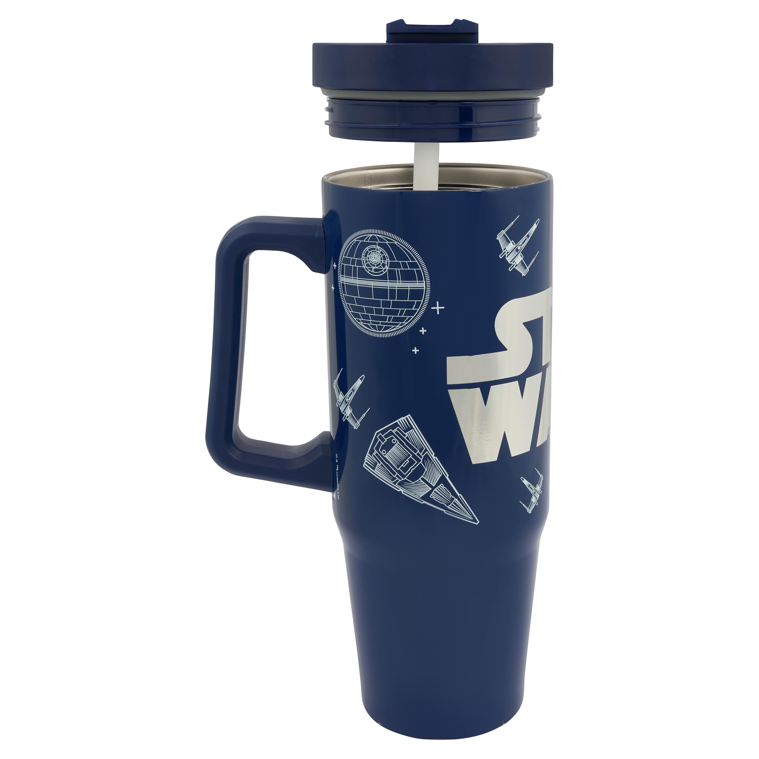 Gobelet Isotherme Star Wars 900 Ml – Double Paroi Inox – Avec Paille Et Couvercle – Licencié