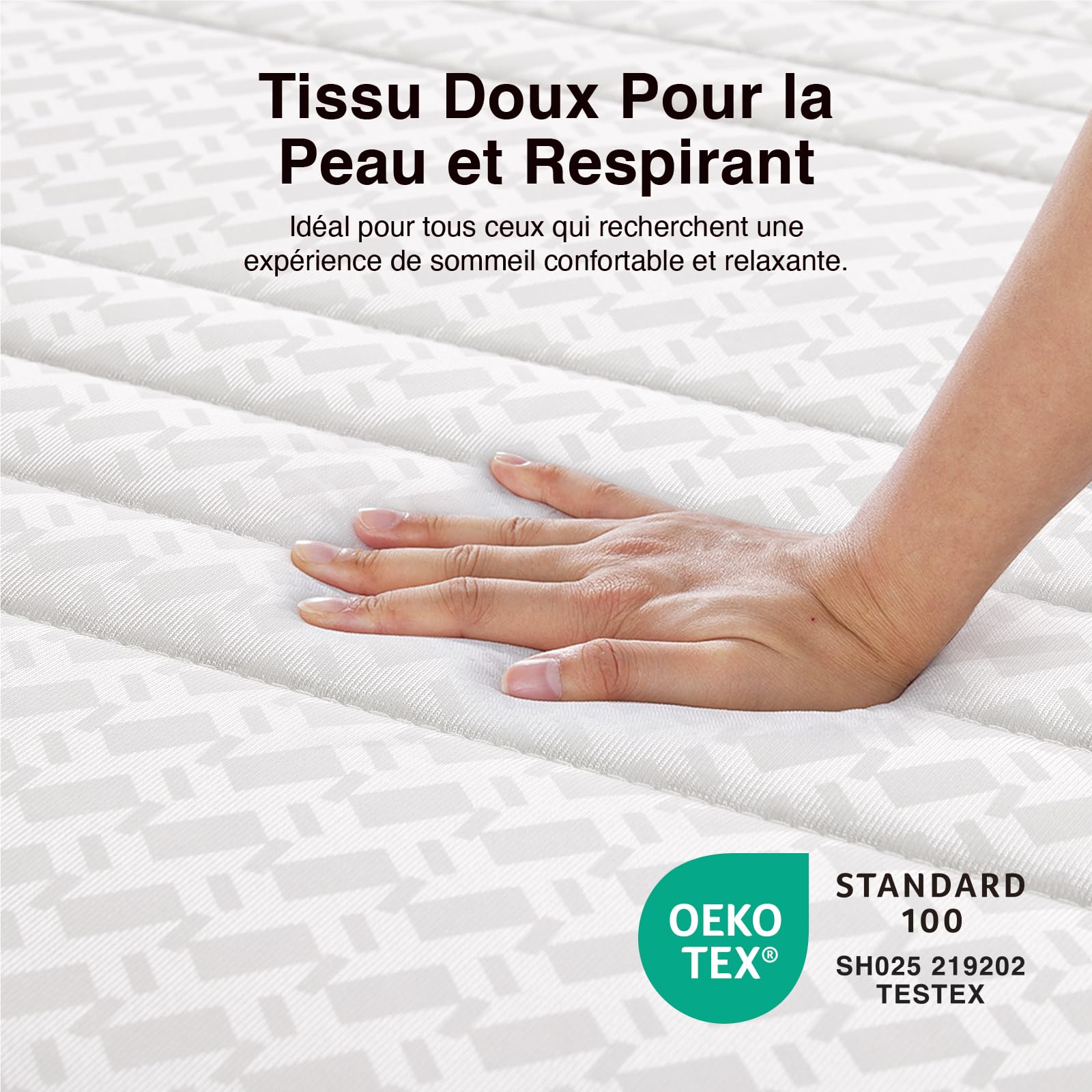 Novilla Matelas 140x190 cm, Matelas Mousse à Froid de 14 cm d'Épaisseur, 7 Zones de Confort pour Soutien Ergonomique, Housse Respirante et Déhoussable Lavable, Certifié Oeko-TEX & CertiPUR-US
