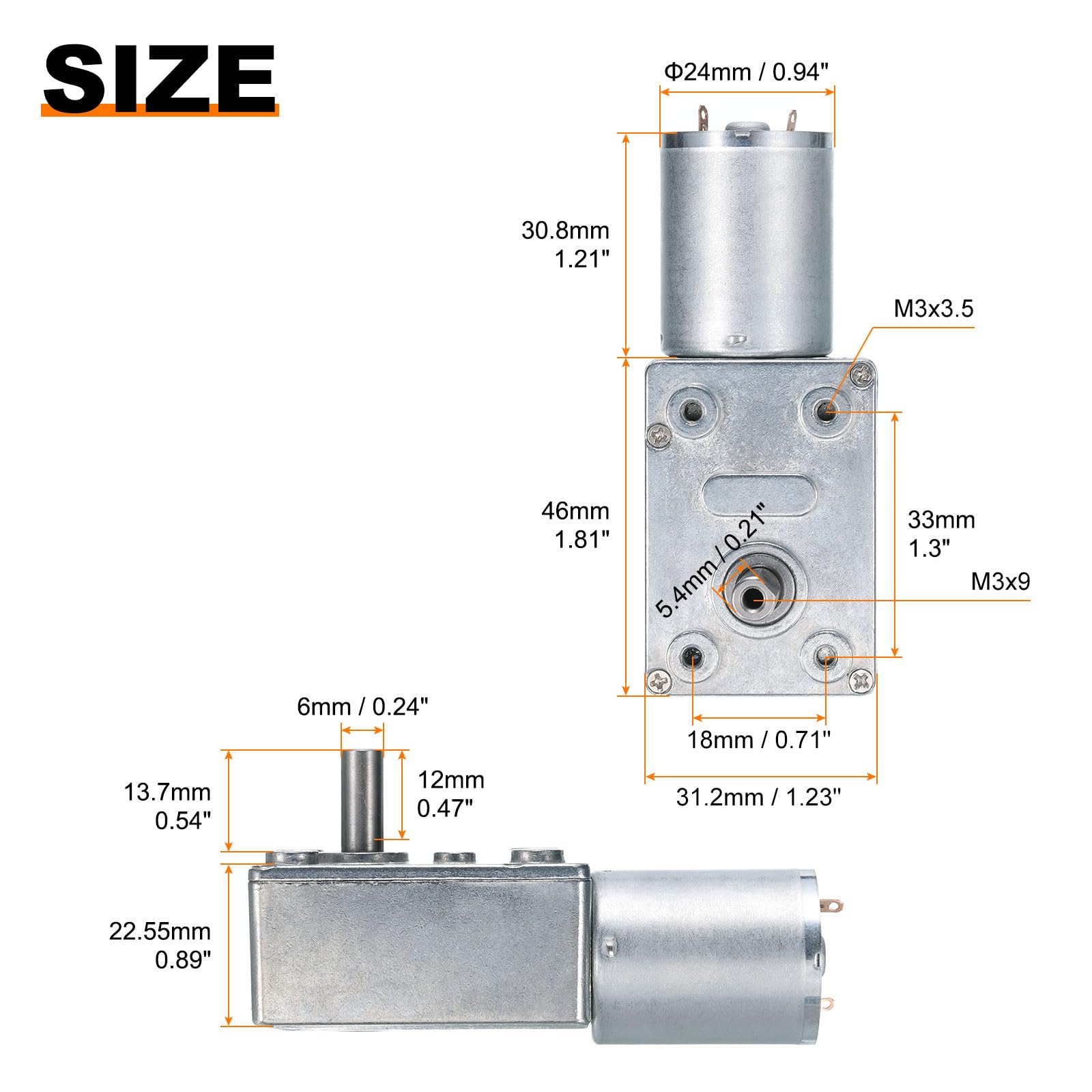 QUARKZMAN DC 12V Schnecken Getriebemotor mit 6mm Welle 120 U/min Hochdrehmoment Getriebemotor Untersetzung Elektro Motor Getriebe Reduktionsmotor für Boot Auto Ventilator Haushaltsgerät