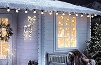 Vista 6 de Q-BABY 200 calcomanías estáticas de copos de nieve para decoración de ventanas de Navidad, 200