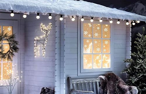 Miniatura 6 de Q-BABY 200 calcomanías estáticas de copos de nieve para decoración de ventanas de Navidad, 200 unidades