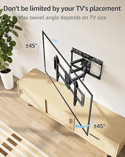 Miniatura 5 de MOUNTUP Soporte de pared para TV de movimiento completo para la mayoría de televisores de 37 a 82 pulgadas, diseño de rodamientos de bolas prémium