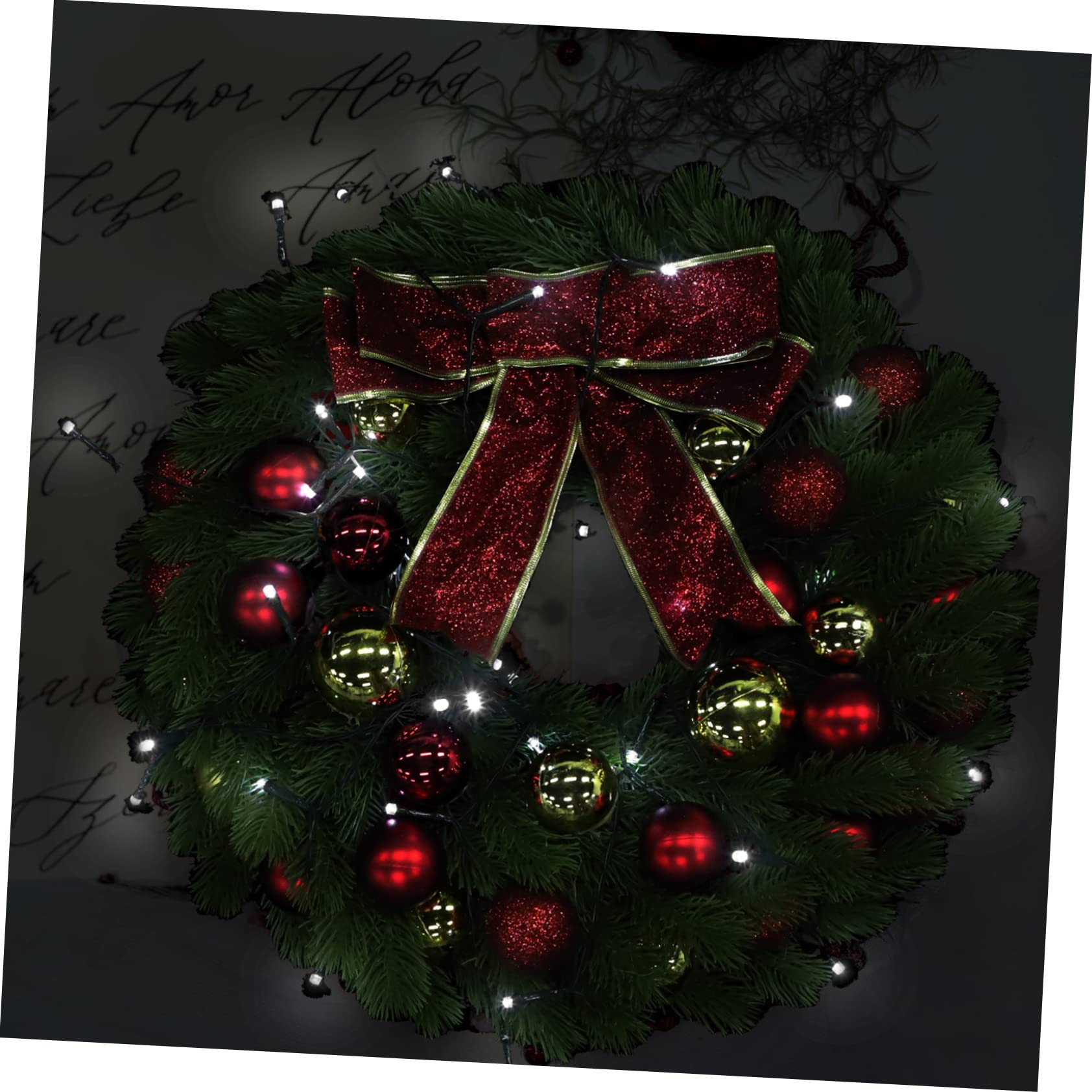 Uonlytech Décoration de Noël Lumineuse Guirlande Couronne de Noël avec Lumière Décoration Suspendue de Ornement