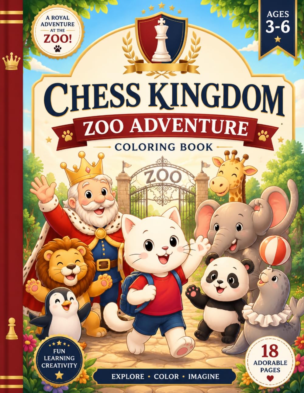 Chess Kingdom Zoo Adventure: A Story & Coloring Book for Kids Ages 3–6