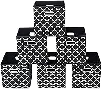 Vista 32 de Yunkeeeper - Contenedores de almacenamiento, cubos organizadores de tela con asa, cubos plegables para almacenamiento de tela o accesorios, 11 x 11