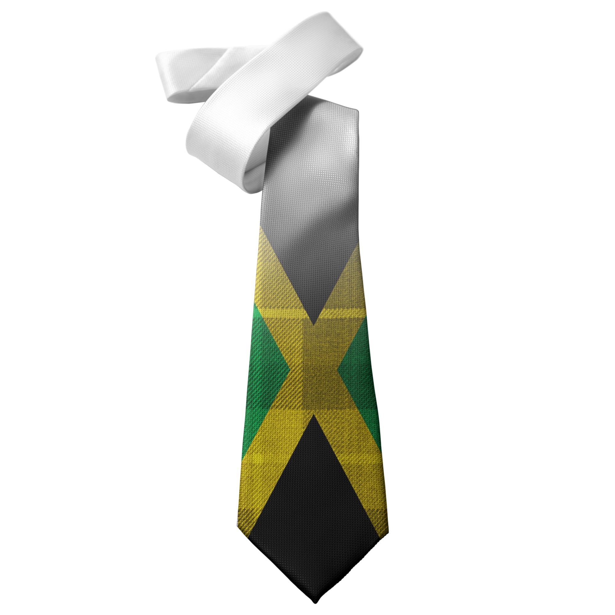ShopQuality4U Jamaica Flag Tartan Squares design Mens Printed Neck Tie - Polyester - Great Gift - Half Tie Print
