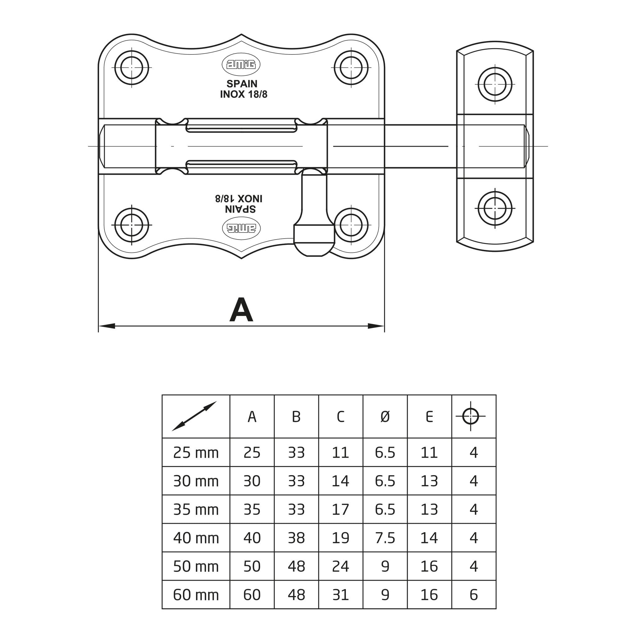 Amig Pin 384-30 Stainless Steel 18/8 Display, Silver Matte, 30 x 33 mm - Image 2