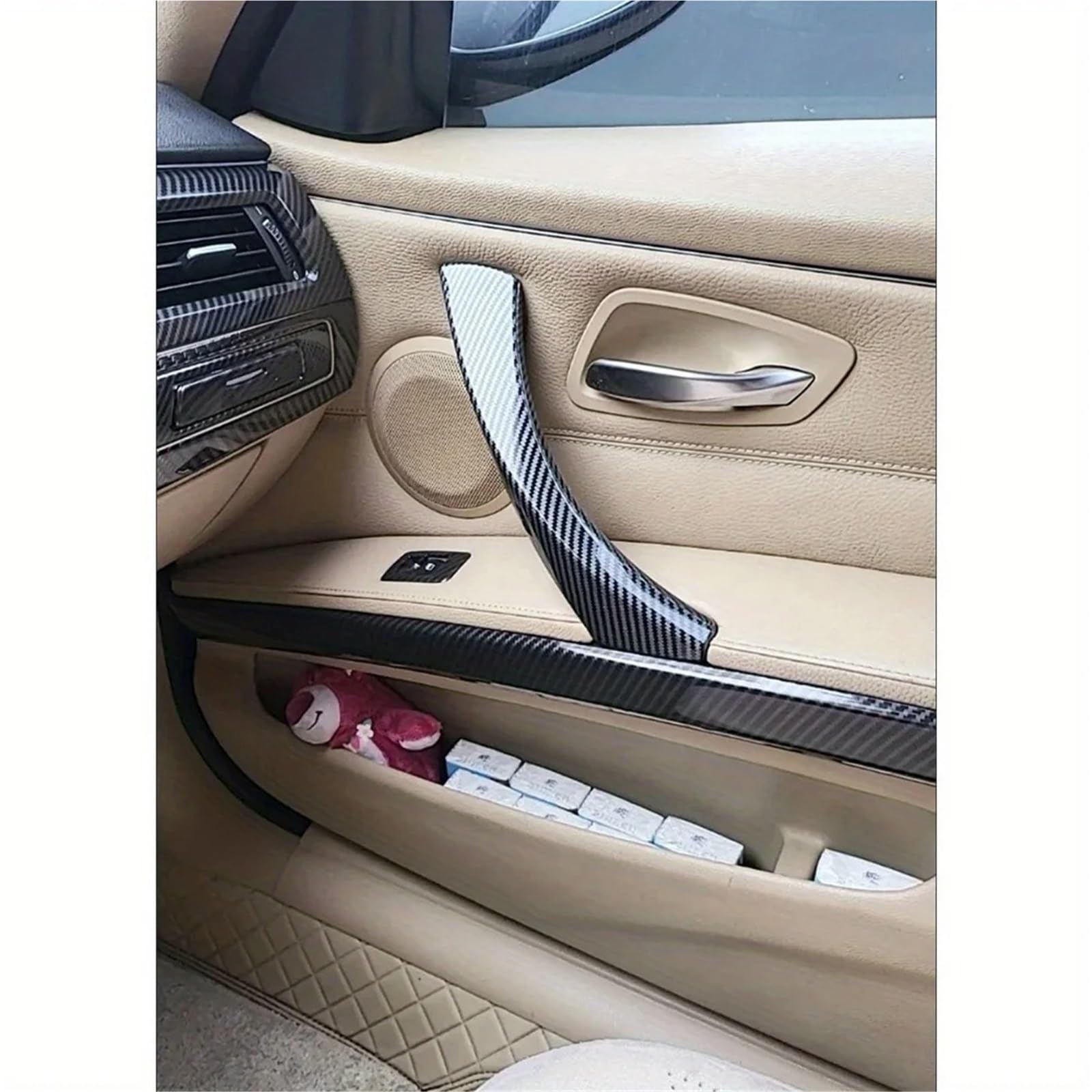 Interno auto maniglia porta Per BMW Serie 3 316 318 320 325 328 330 E90 E91 E92 2005-2012 Maniglia Interna Di Ricambio Per Porta(LHD Black 6pcs)