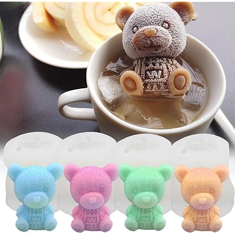 4 Pack Teddy Bear Ice Cube Mold