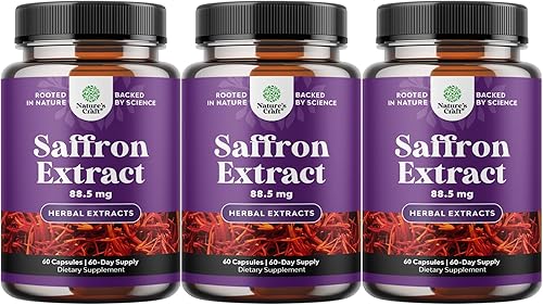 Miniatura 10 de Suplementos de extracto puro de azafrán – Cápsulas de extracto de flor de azafrán de azafrán para un buen estado de ánimo, apoyo al metabolismo y