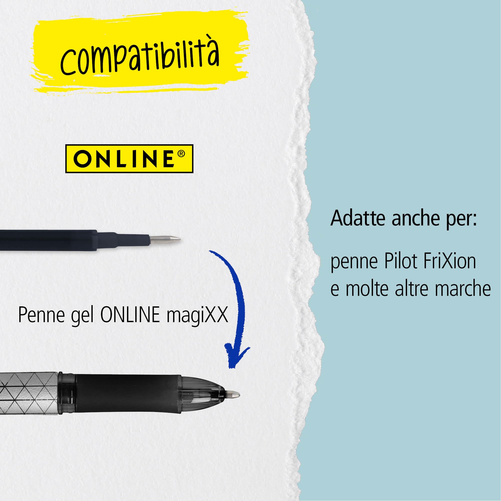 Online 3x ricariche cancellabili I Compatibile con Pilot Frixion, magiXX I Viola 0,7 I Ricambio per penna gel cancellabile I Ricariche per penne roller gel con inchiostro cancellabile