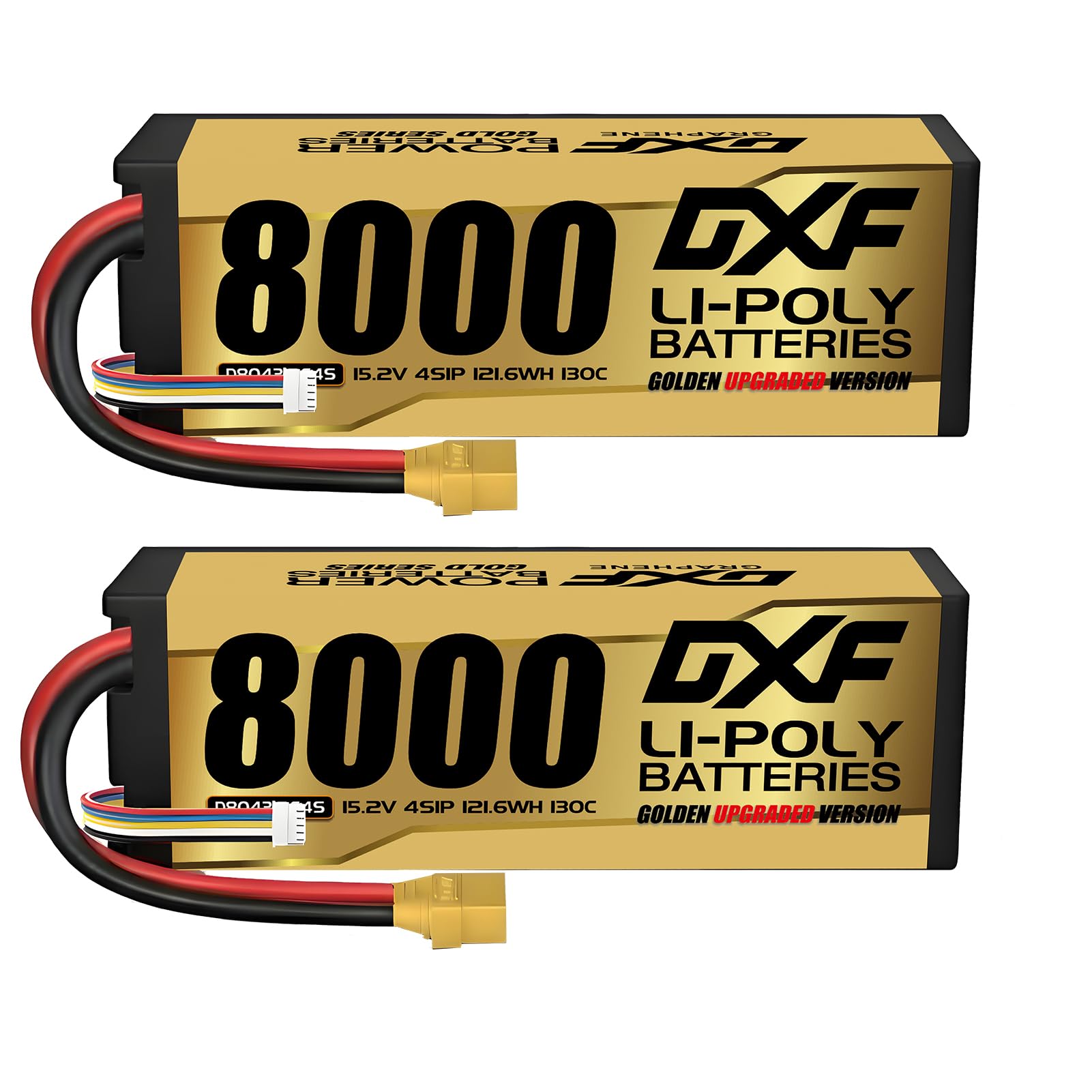 DXF 15.2V 130C 8000mAh 4S Lipo bateria twarda z wtyczką XT90 do RC Buggy Truggy Crawler Monster samochód łódź ciężarówka （2PCS）