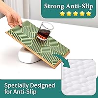 Vista 2 de Shelf Liners for Kitchen Cabinets 12in x 20FT, Non Adhesive Cabinet Liner Strong Non-Slip Thickened Gold Green Geometric Drawer Liner, Easy to Clean