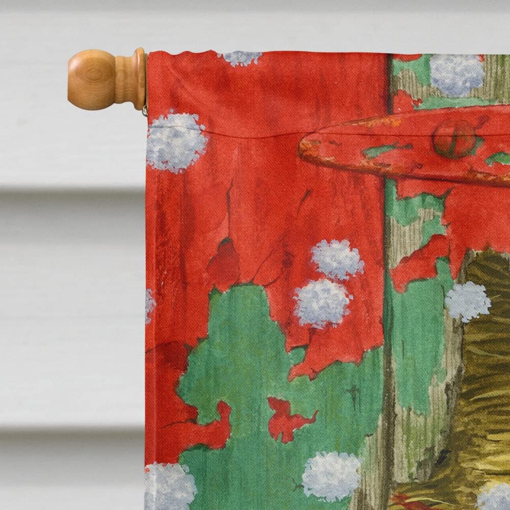 Caroline's Treasures ASA2045CHF Fox Sleeping in the Snow House Flag Large Porch Sleeve Pole Decorative Outside Yard Banner Artwork Wall Hanging, Polyester, House Size, Multicolor
