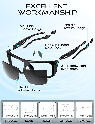 Miniatura 6 de ATTCL Gafas de sol polarizadas deportivas para hombres y mujeres, ciclismo, conducción, pesca, 100% protección UV