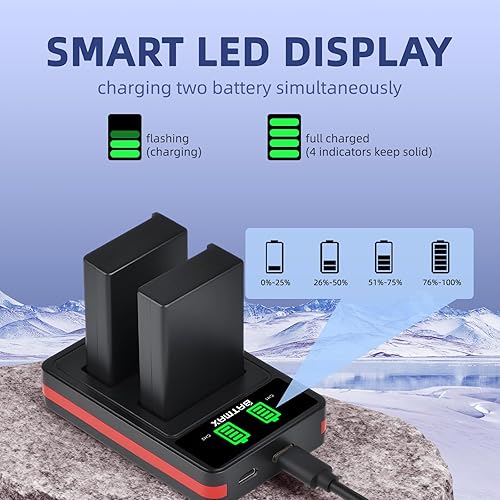 Miniatura 4 de Batmax Batería EN-EL9 (paquete de 2) y cargador dual USB compacto para cámaras Nikon EN-EL9, EN-EL9a y Nikon D40 D40x D60 D3000 D5000
