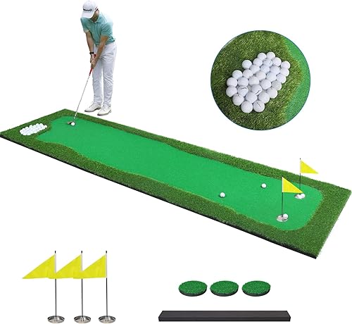 Green de Golf para Interiores 3.3x10 Pies Alfombra Grande de Putting de Golf Tapete Profesional de Césped Artificial para Práctica con Foso de Arena
