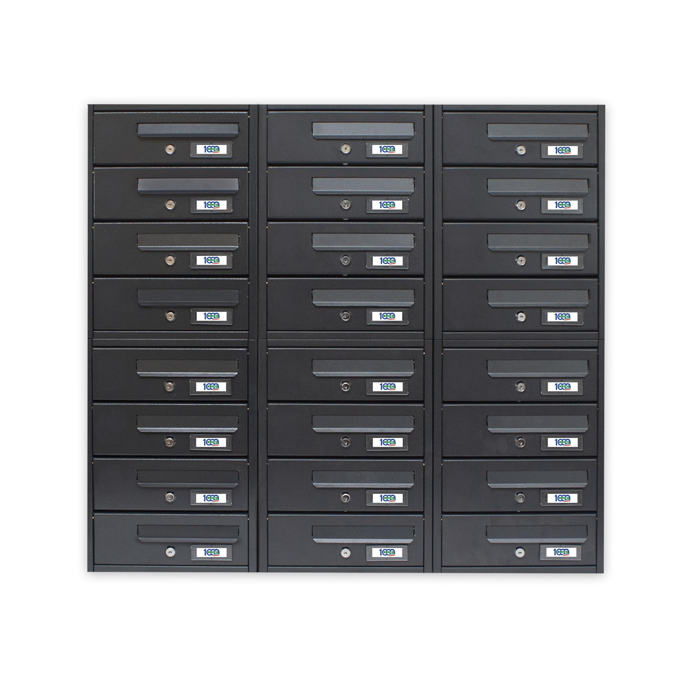 MILLE Boîte aux lettres immeuble 24 places 90 x 17 x 84 cm - Modèle Modular Anthracite