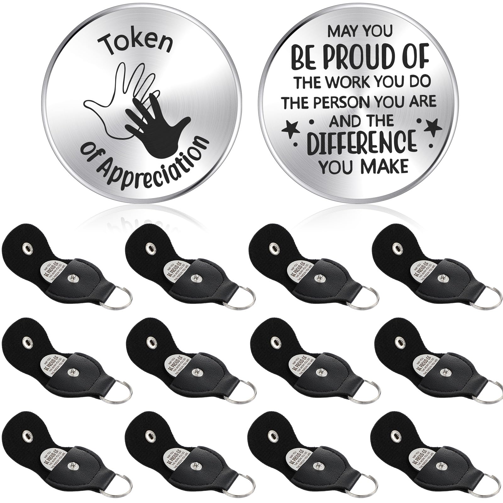 Huquary Employee Appreciation Gift Token of Appreciation and Leather Keychain Thank You Inspirational Gift for Coworker Nurse