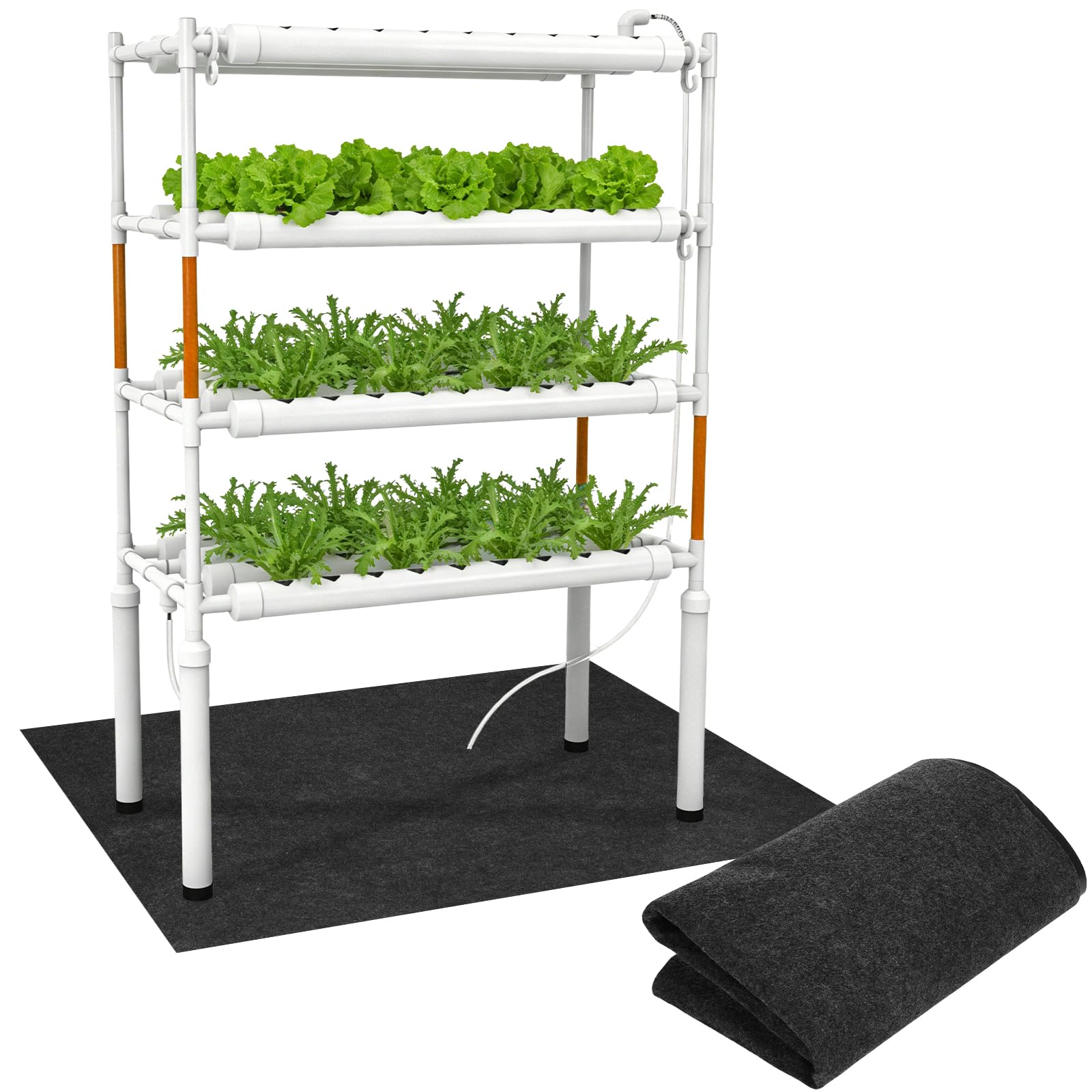 HFYZZ Under Hydroponics Growing System Mat, 23.6" x 43.3" Felt Outdoor Hydroponics Growing Stand Rug with Non Slip Backing, Protective Water Bucket Mat for Indoor Outdoor Plant