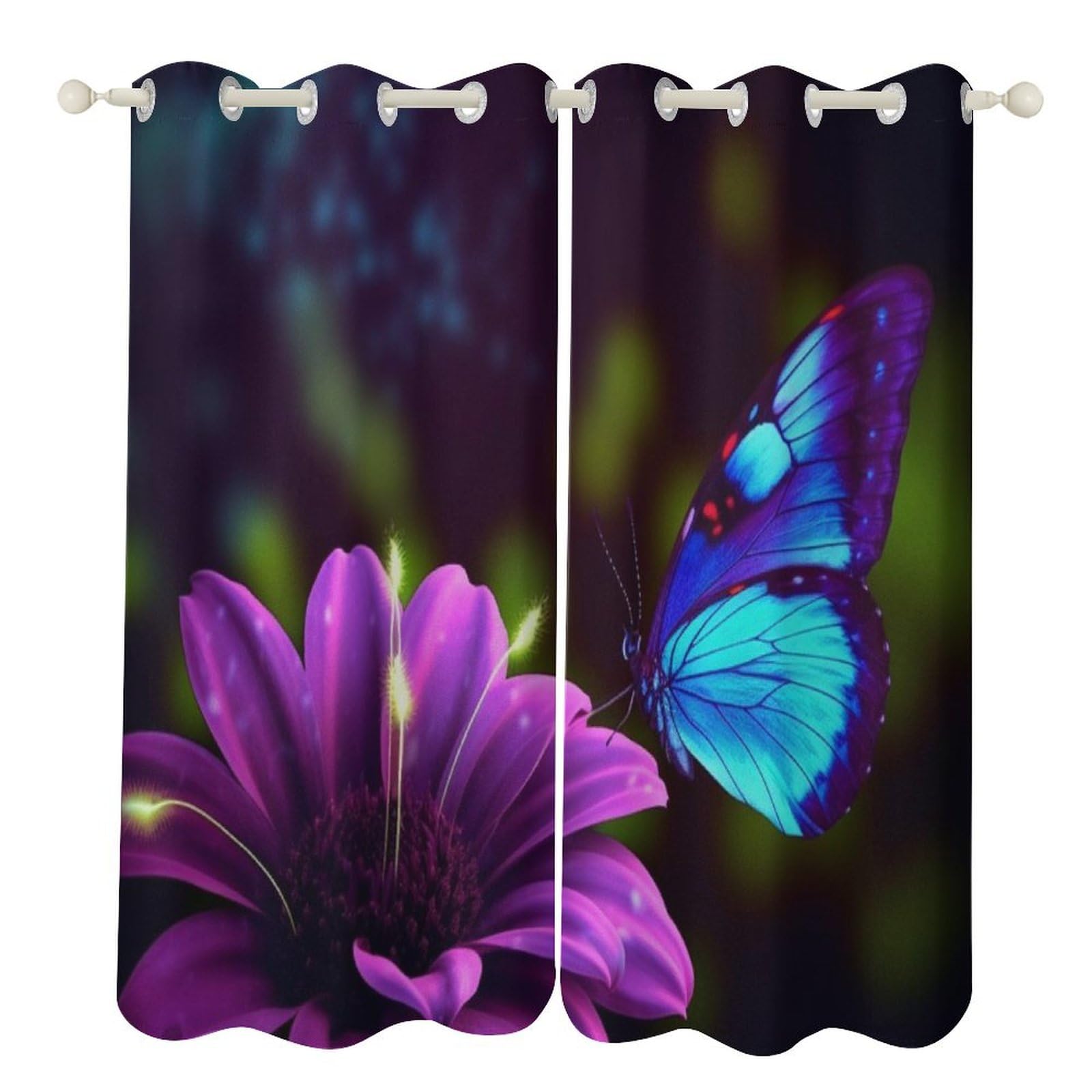 Rideaux occultants thermiques 132x183 cm anti-froid pour fenêtres de chambre