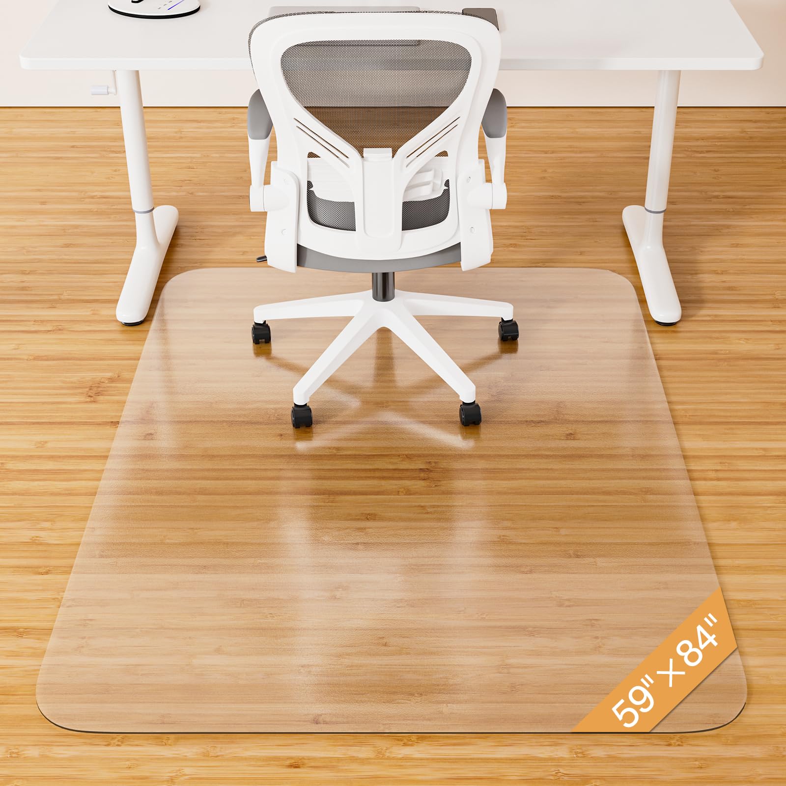 Office Chair Mat for Hardwood Floor 59 x 84 Clear Plastic Desk Floor Protector Heavy Duty Non-Slip Chair