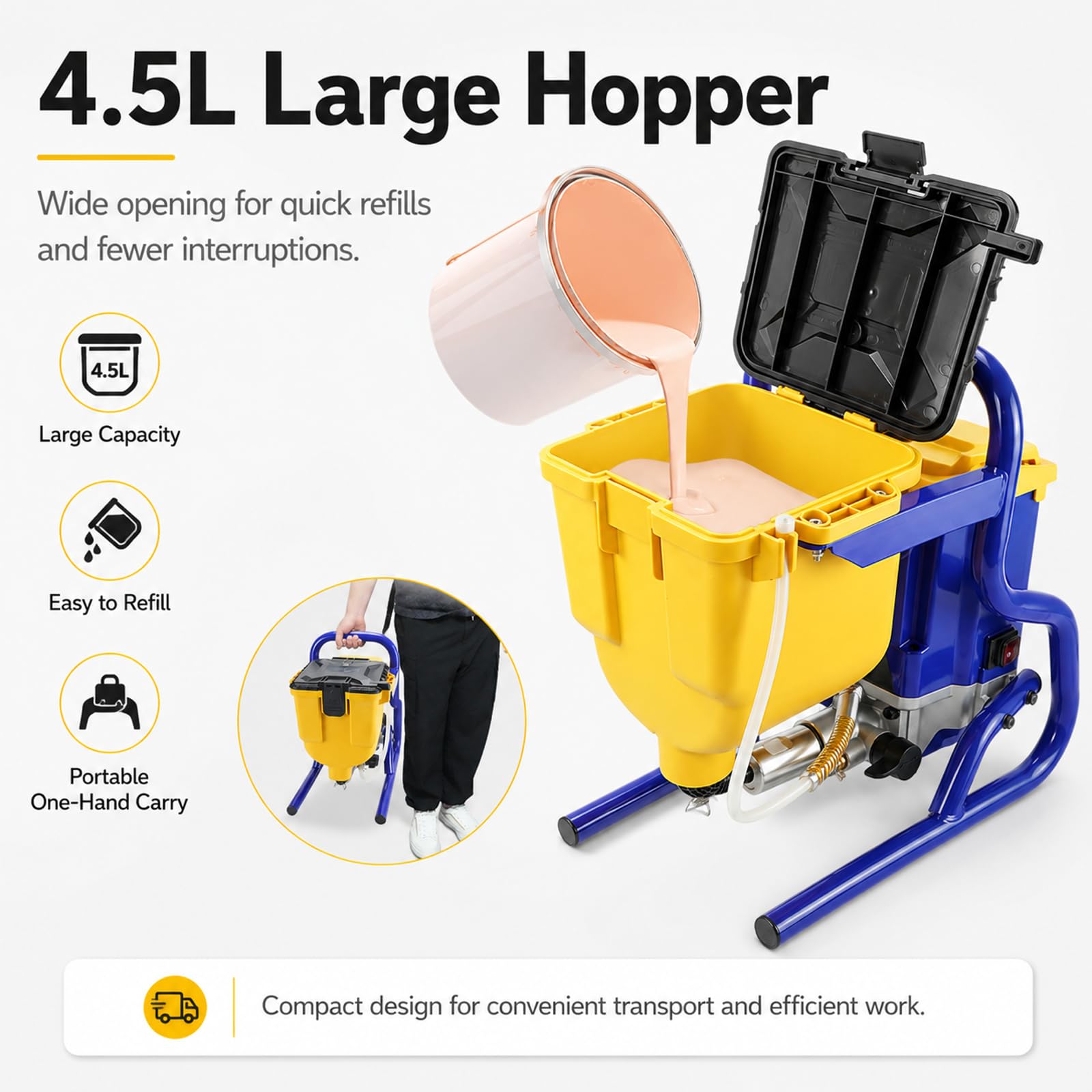 Pulvérisateur De Peinture Airless, 850W Pistolet Électrique Haute Pression