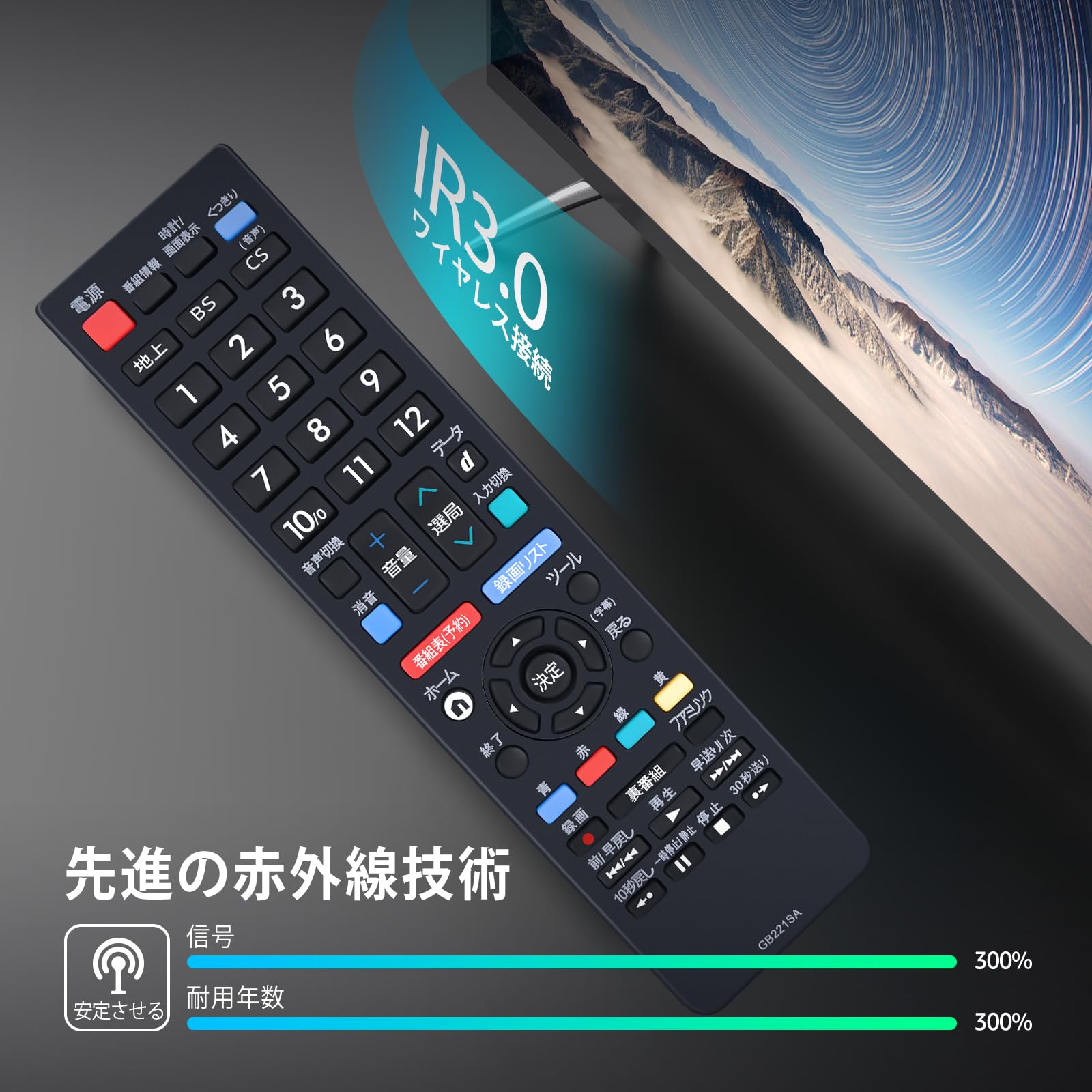 Amazon | テレビリモコン GB221SA for SHARP シャープ リモコン