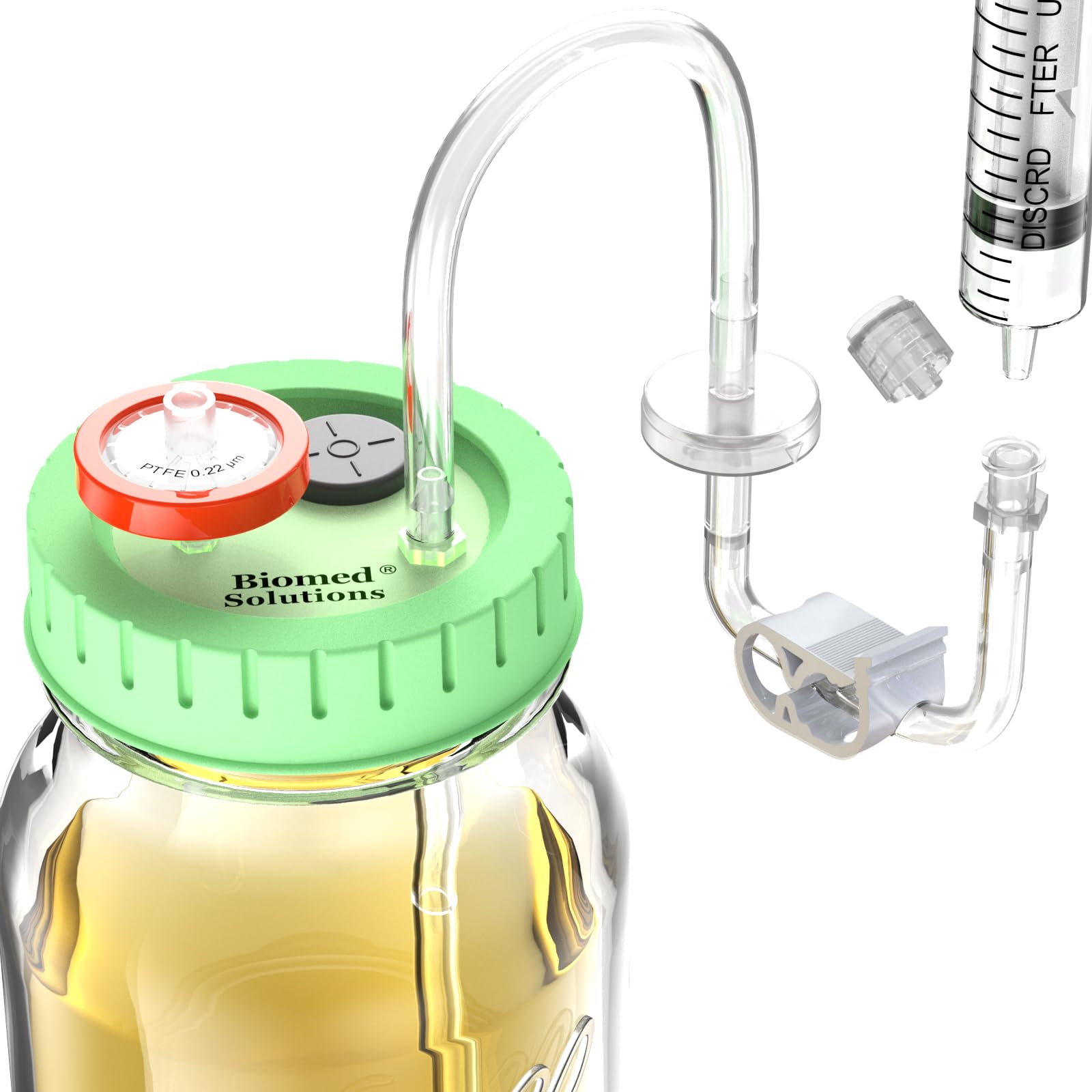 Coperchio per coltura Lliquid aggiornato con tubo per estrazione dei supporti standard per barattoli di muratore micologia coperchio per la coltivazione di funghi (1 pz)