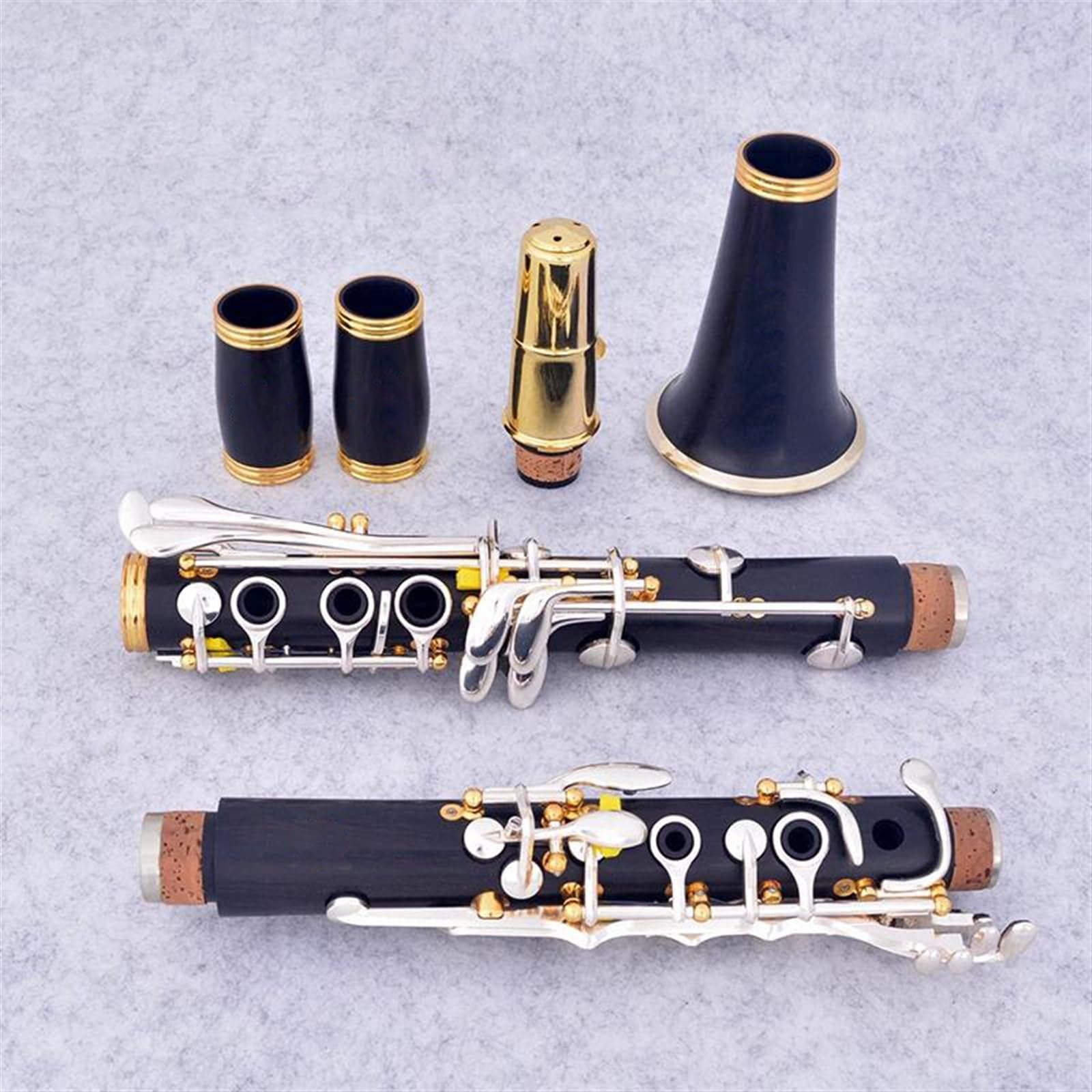 Corpo In Ebano Clarinetto Tono Sib 17 Chiavi Chiavi Placcate Argento Strumento Per Clarinetto Con Accessori Clarinetto per Principianti