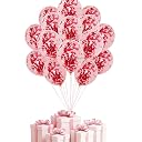 Party Warehouse Love Foil Balloon Heart Balloons for Valentines Day,Happy Anniversary,Proposal,Room Surprise, Wedding, Engagement & Birthday (Red1, Pack of 12) gallery image