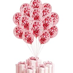 Party Warehouse Love Foil Balloon Heart Balloons for Valentines Day,Happy Anniversary,Proposal,Room Surprise, Wedding, Engagement & Birthday (Red1, Pack of 12)