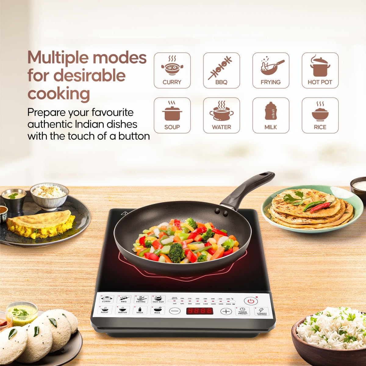 LONGWAY Cruiser IC 2000 Induction Cooktop - Black -4