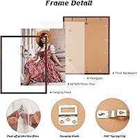 Vista 14 de Dark Brown 12x18 Frame Set of 3 - Rustic Woodgrain 12 x 18 Poster Frame with Plexiglass for Wall Gallery Display, 12x18 Picture Frame for Puzzles
