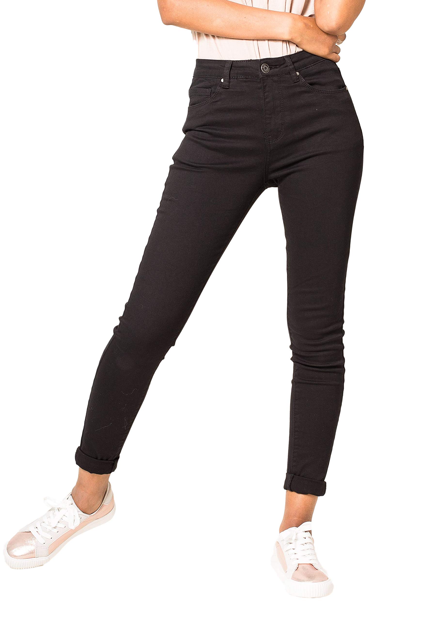 Nina Carter P056 - Pantalon en jean pour femme - Coupe skinny - Taille haute