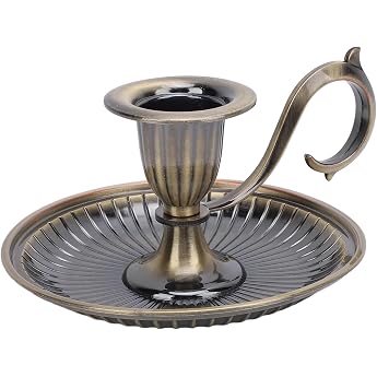 Retro Candle Holder Tapered Gold Brass Candle Holder Vintage Candle Holder Decorations for Dining Table Wedding Housewarming Holiday Party Antique Bronze
