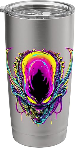 Retro Funny streetwear Synthwave 80s 90s spacezilla alien Stainless Steel Insulated Tumbler