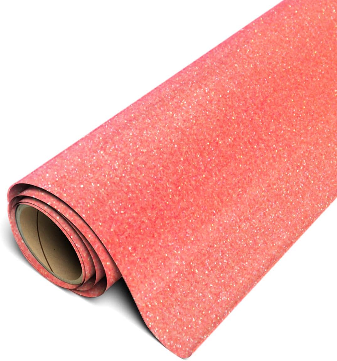Siser Glitter HTV 11.8"x5yd Roll - Iron on Heat Transfer Vinyl (Neon Grapefruit)
