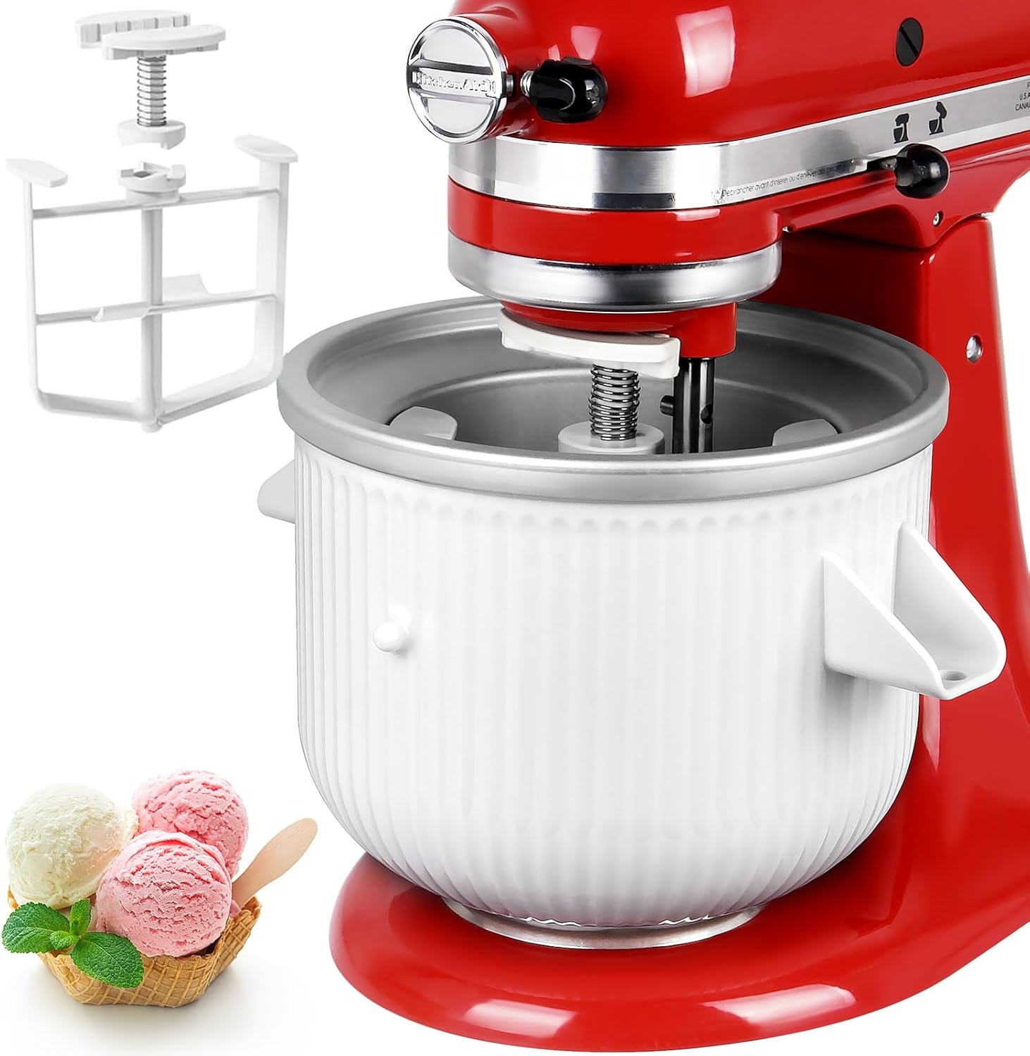 LETOMS アイスクリームメーカーアタッチメント Kitchenaid用 2クォート