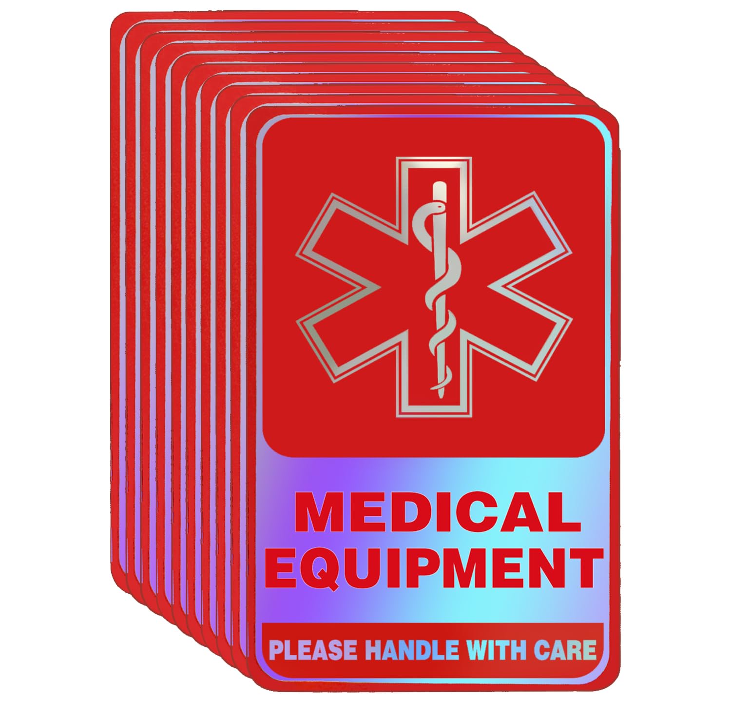 TINNALART Medical Alert Equipment Luggage Tag Stickers, for Luggage, Cartons，Insulin Cooler Travel Case Medicine Labels，Red, 10-Pack