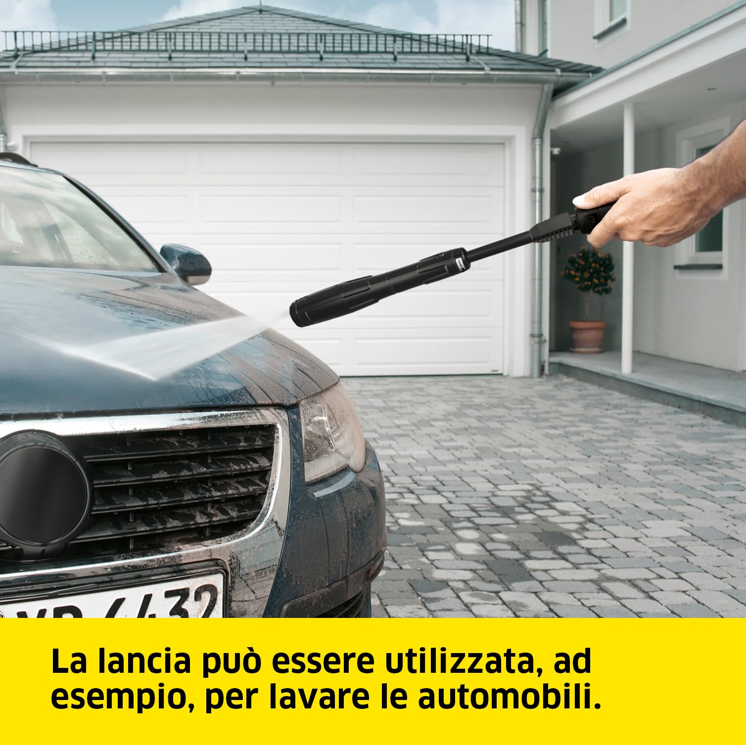 Kärcher Idropulitrice K 5 Classic, Pressione max. 145 bar, Portata 500 l/h, Area di lavoro 40 m²/h, Avvolgitubo integrato, Pistola ad Alta Pressione, Ugello Rotante, Lancia Vario Power Jet