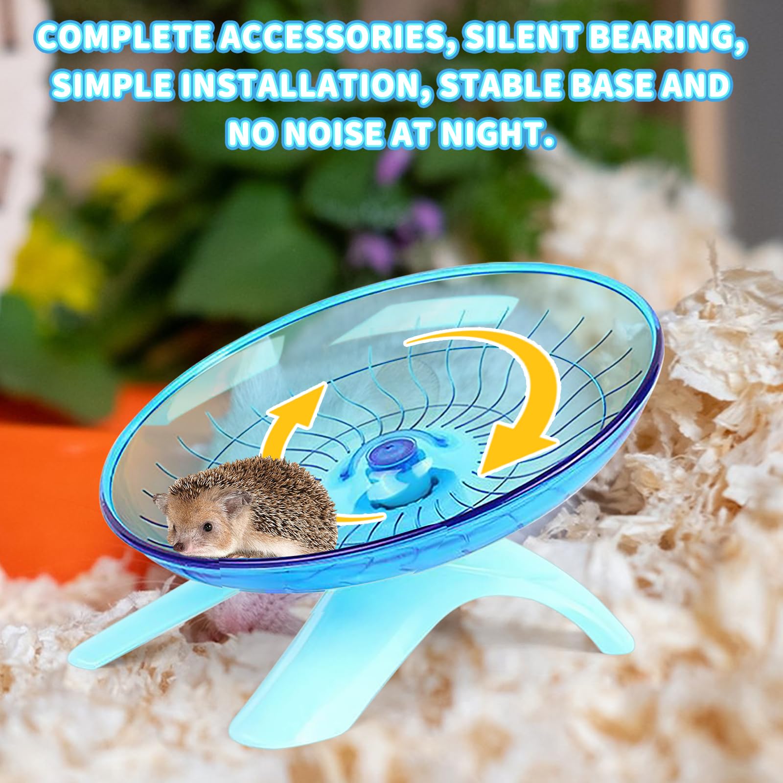 Flying Saucer Hamster Wheel,Super-Silent Plastic Stable Pets Exercise Wheel Non Slip Run Silent Wheel for Small Pets Caged Dwarf Syrian Hamster,Gerbils And Other Small Animals - Image 4