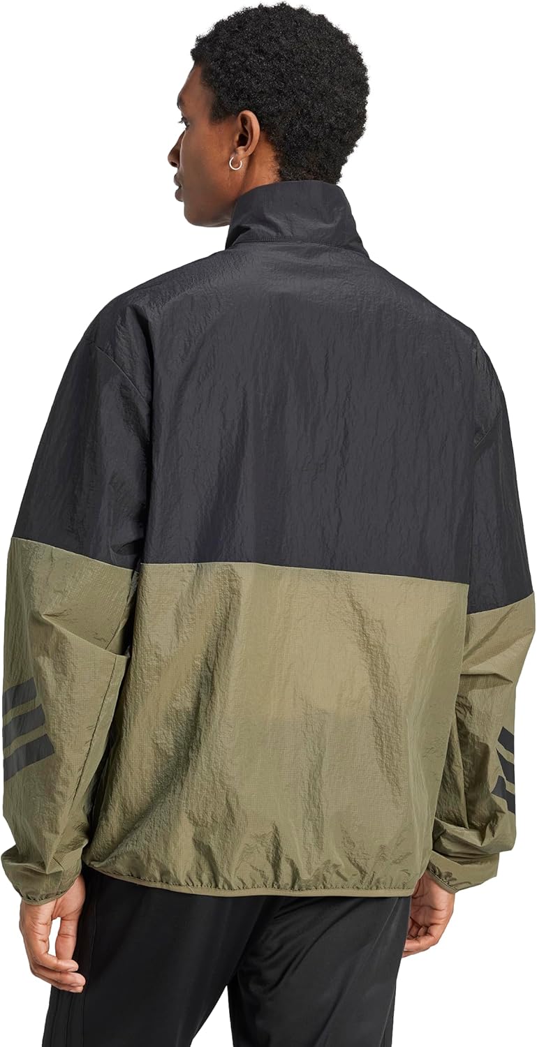 adidas Men's Size Future Icons 3-Stripes Woven Half-Zip Sweatshirt