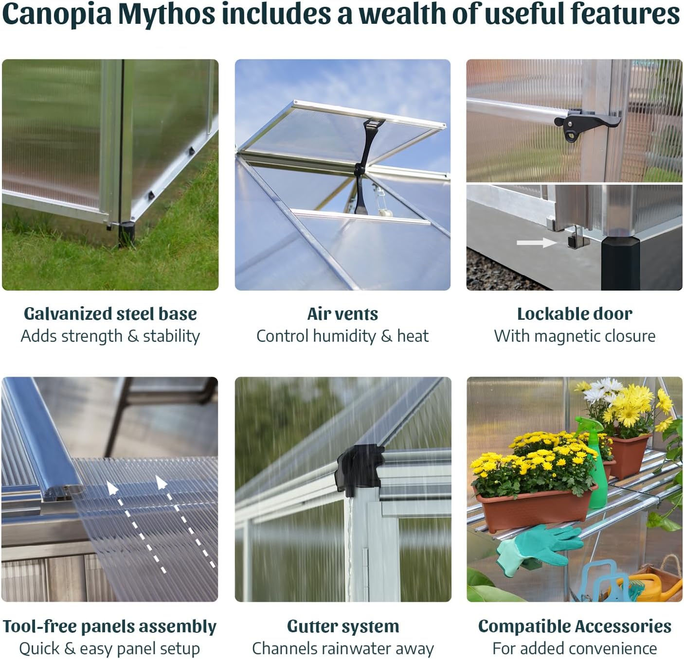 Close-up of the adjustable roof vent mechanism