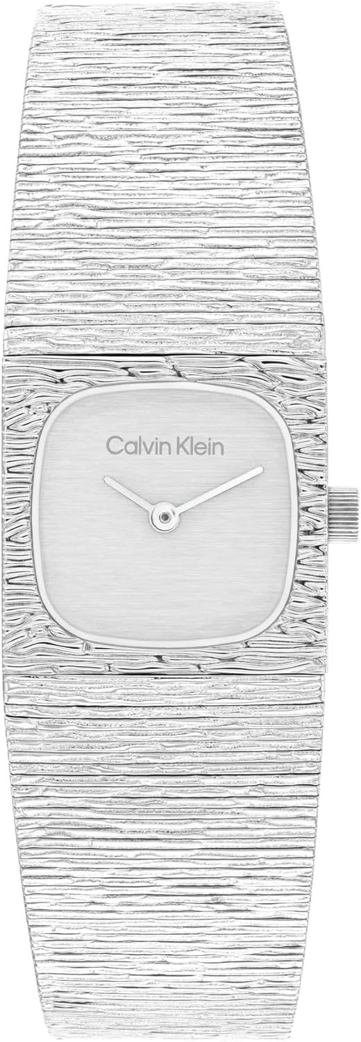 Calvin Klein Women’s Sophisticated Square Quartz Watch - Mini Square Case, Mesh Bracelet, Textured Dial, Water Resistant Up to 30m - Jewelry-Inspired, Contemporary Timepiece - Gift for Her 20mm